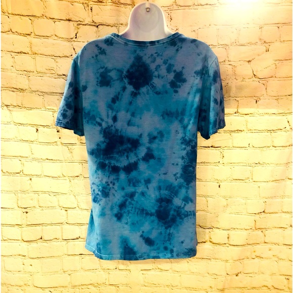 🎼AALIYAH🎼Upcycled Tie Dyed SS Shirt in Blue 🎼Measurements in Pics🎼 - Picture 10 of 10